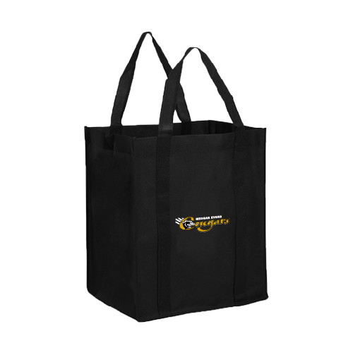 College Non Woven Black Grocery Tote-Medgar Evers Cougars