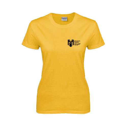 College Womens Gold Short Sleeve Tee-Official Logo