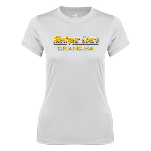 College Womens White Performance Tee-Grandma