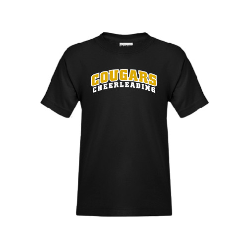 Youth Black T Shirt-Cheerleading