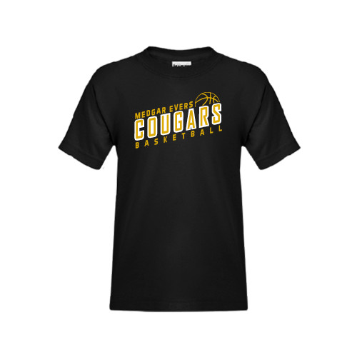 Youth Black T Shirt-Basketball Design