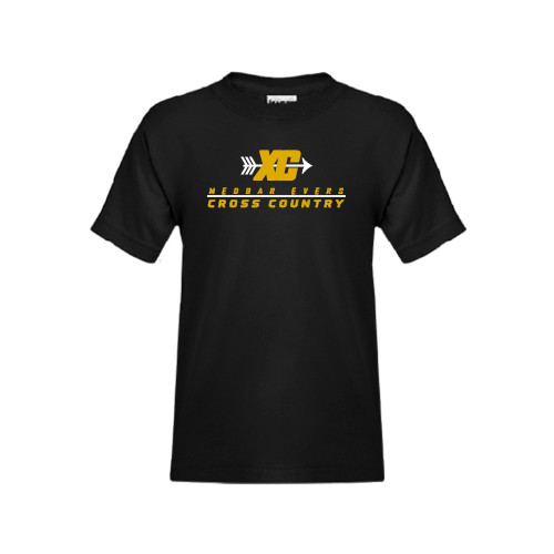 Youth Black T Shirt-Cross Country Design