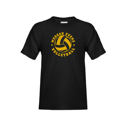 Youth Black T Shirt-Volleyball Design