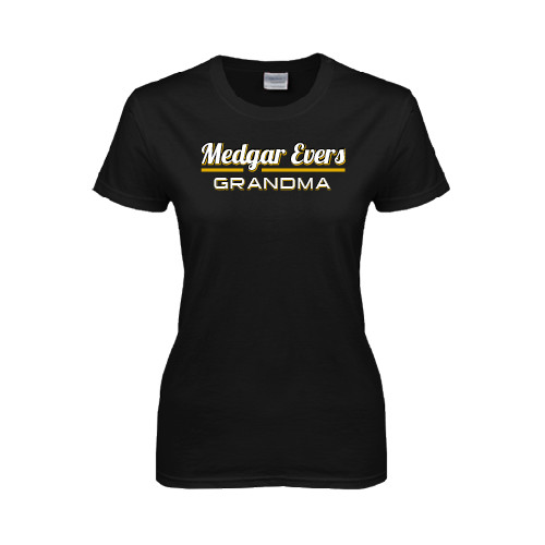 College Womens Black Short Sleeve Tee-Grandma