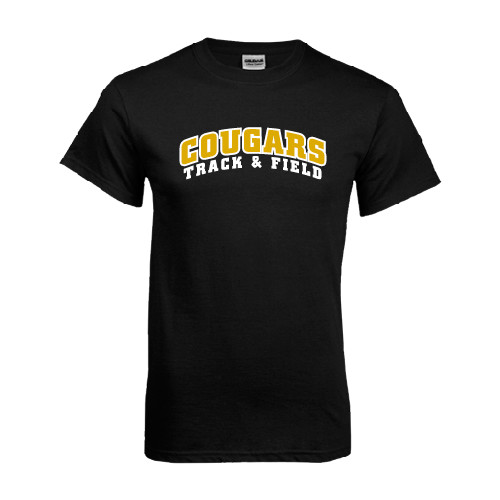College Black T Shirt-Track and Field