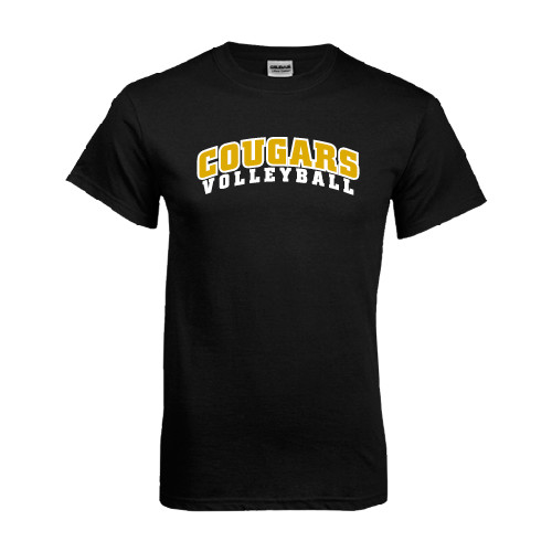 College Black T Shirt-Volleyball