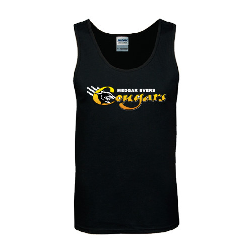 College Black Tank Top-Medgar Evers Cougars