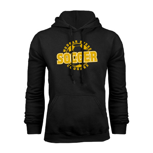 College Black Fleece Hoodie-Soccer Design