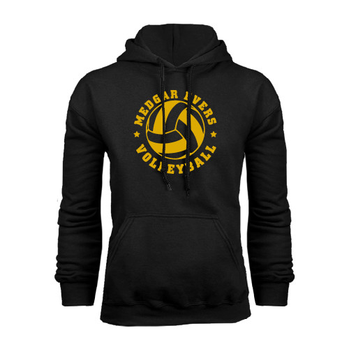 College Black Fleece Hoodie-Volleyball Design