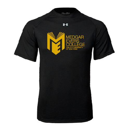 College Under Armour Black Tech Tee-Official Logo