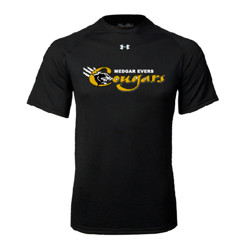 College Under Armour Black Tech Tee-Medgar Evers Cougars