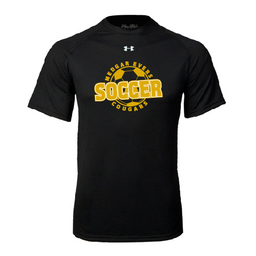 College Under Armour Black Tech Tee-Soccer Design