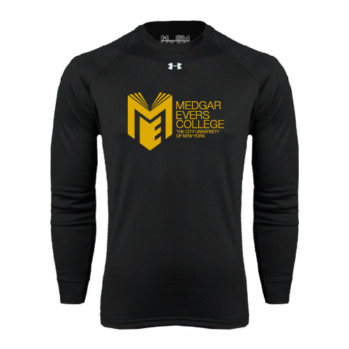 College Under Armour Black Long Sleeve Tech Tee-Official Logo