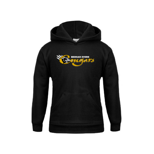 College Youth Black Fleece Hoodie-Medgar Evers Cougars