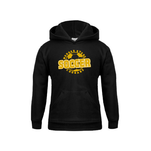 College Youth Black Fleece Hoodie-Soccer Design