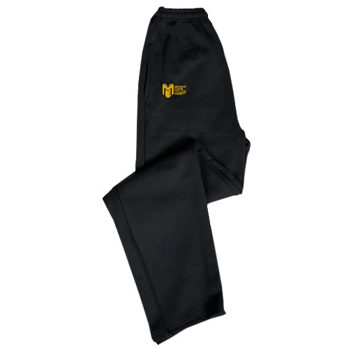 College Black Fleece Open Bottom Pant-Official Logo
