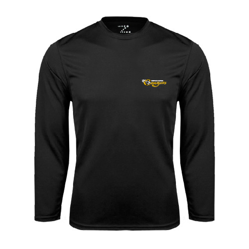 College Black Performance Long Sleeve Shirt-Medgar Evers Cougars