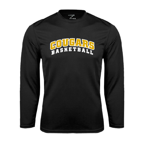 College Black Performance Long Sleeve Shirt-Basketball