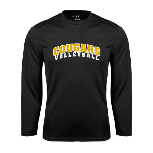 College Black Performance Long Sleeve Shirt-Volleyball
