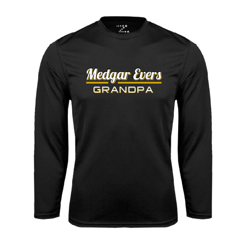 College Black Performance Long Sleeve Shirt-Grandpa