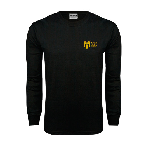 College Black Long Sleeve T Shirt-Official Logo