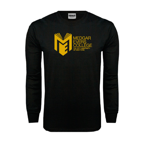 College Black Long Sleeve T Shirt-Official Logo