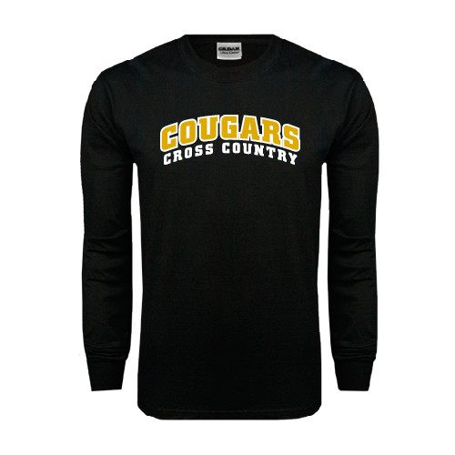 College Black Long Sleeve T Shirt-Cross Country