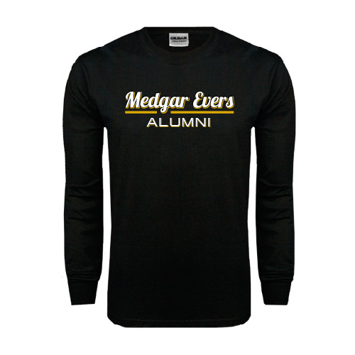 College Black Long Sleeve T Shirt-Alumni