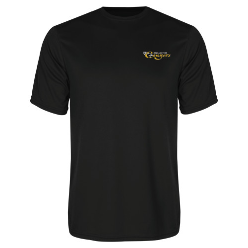 College Black Performance Tee-Medgar Evers Cougars