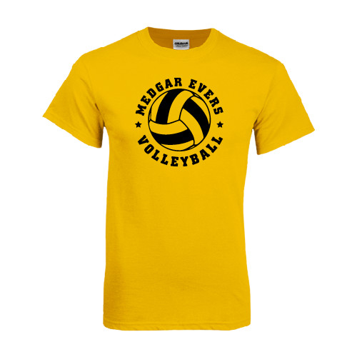 College Gold T-Shirt-Volleyball Design