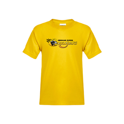 College Youth Gold T-Shirt-Medgar Evers Cougars