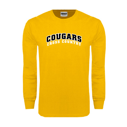 College Gold Long Sleeve T Shirt-Cross Country
