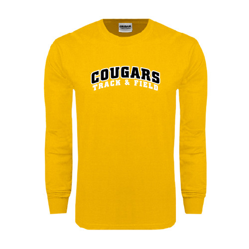 College Gold Long Sleeve T Shirt-Track and Field