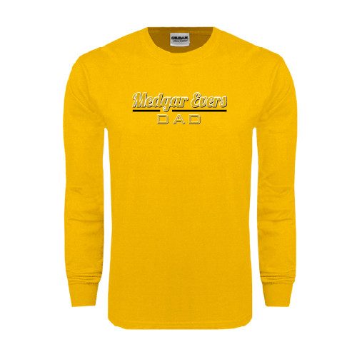 College Gold Long Sleeve T Shirt-Dad