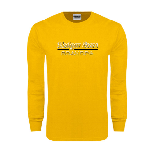 College Gold Long Sleeve T Shirt-Grandpa