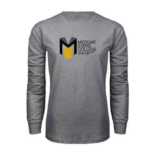 College Grey Long Sleeve T Shirt-Official Logo