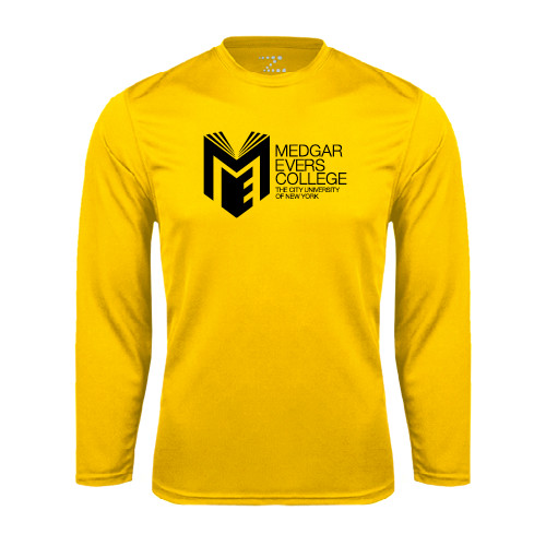 College Gold Performance Long Sleeve Shirt-Official Logo