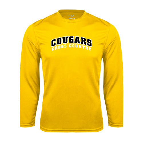 College Gold Performance Long Sleeve Shirt-Cross Country