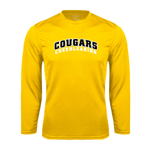 College Gold Performance Long Sleeve Shirt-Cheerleading