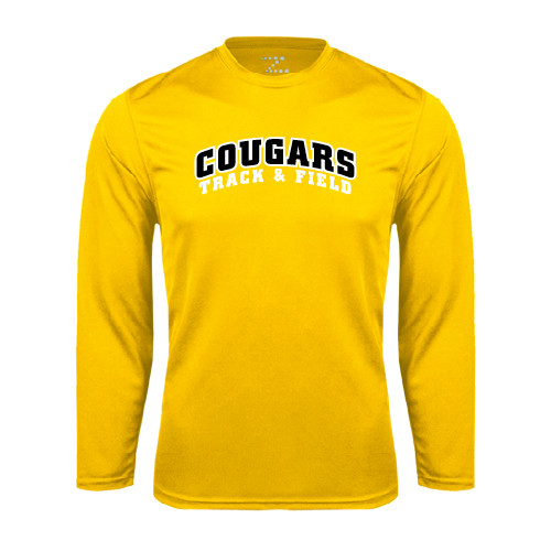 College Gold Performance Long Sleeve Shirt-Track and Field
