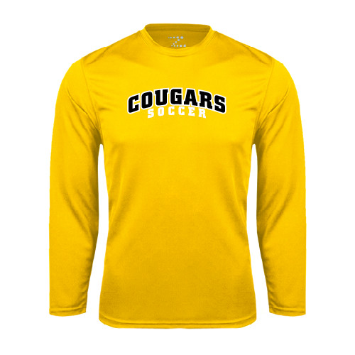 College Gold Performance Long Sleeve Shirt-Soccer