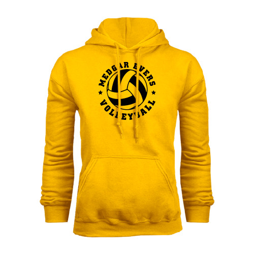 College Gold Fleece Hoodie-Volleyball Design