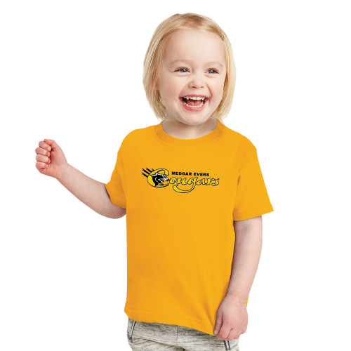 Toddler Gold T Shirt-Medgar Evers Cougars