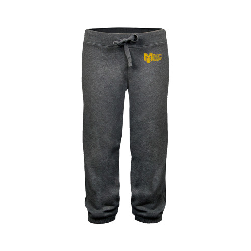 College ENZA Womens Dark Heather Banded Fleece Capri-Official Logo