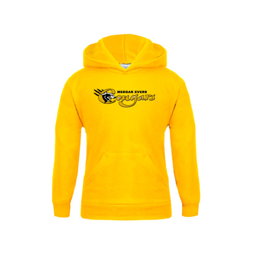 College Youth Gold Fleece Hoodie-Medgar Evers Cougars