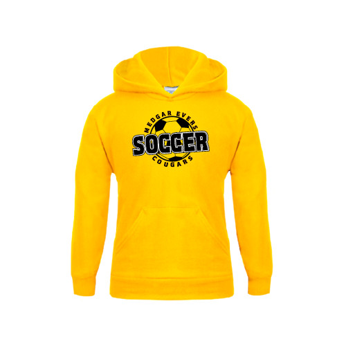 College Youth Gold Fleece Hoodie-Soccer Design
