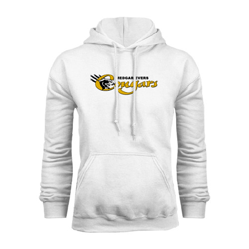 College White Fleece Hoodie-Medgar Evers Cougars