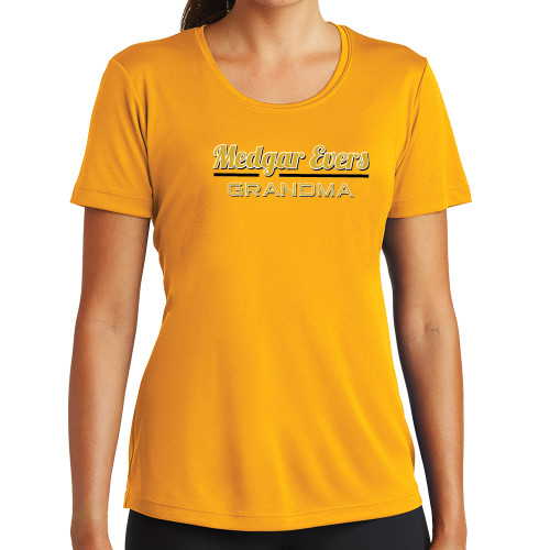 College Womens Gold Performance Short Sleeve Tee-Grandma