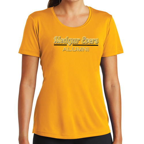 College Womens Gold Performance Short Sleeve Tee-Alumni