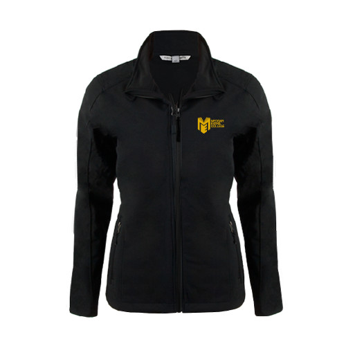 College Womens Black Softshell Jacket-Official Logo